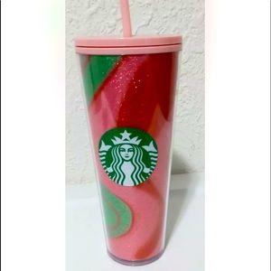 Starbucks 2020 - Christmas Holiday GLITTER PINK SWIRL - 24 oz- BNWT, Never Used